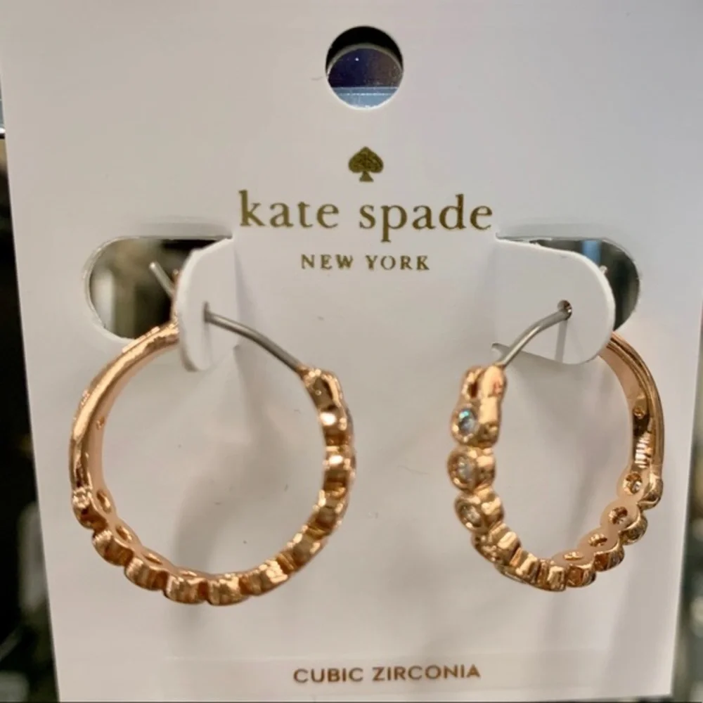 Kate Spade ♠️ New York bezel huggie hoop earrings